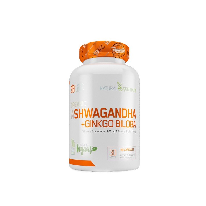 Ashwagandha + Ginkgo Biloba 60 Cápsulas - StarLabs