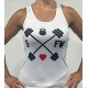 Love Fitness Blanca Camiseta Nadadora - Sasha Active Wear