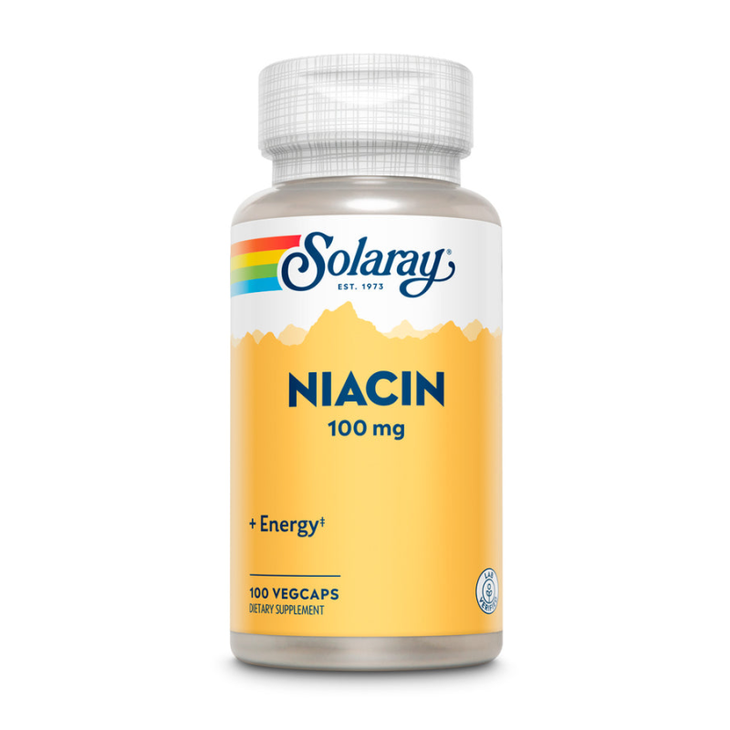 NIACIN 500mg (NO RUBORIZANTE) 100 Cápsulas - Solaray