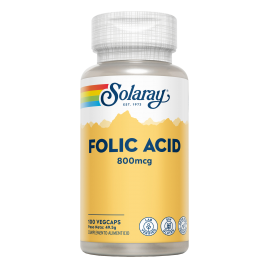 Folic Acid 800 mcg 100 Cápsulas - Solaray