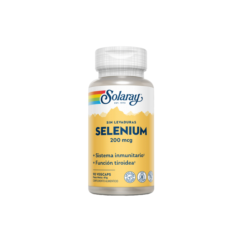 Selenio Sin Levadura 200mcg 90 VegCaps - Solaray