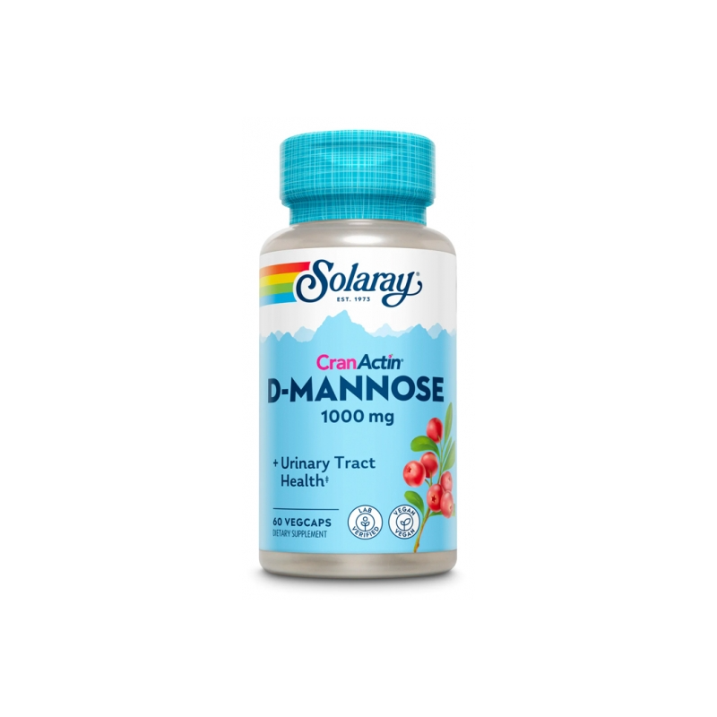 D Mannose con Cranactin® 1000mg 60 VegCaps - Solaray