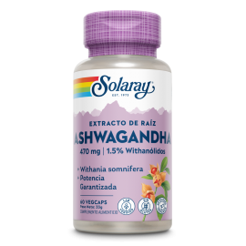 Ashwagandha 470mg 60 VegCaps - Solaray