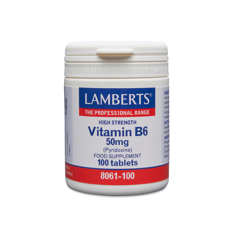 Vitamina B6 Piridoxina 50mg 100 Tabletas - Lamberts