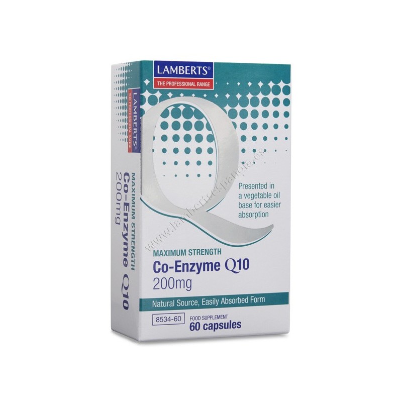 Co-Enzima Q10 200 mg, Ubiquinona, 60 cápsulas - Lamberts