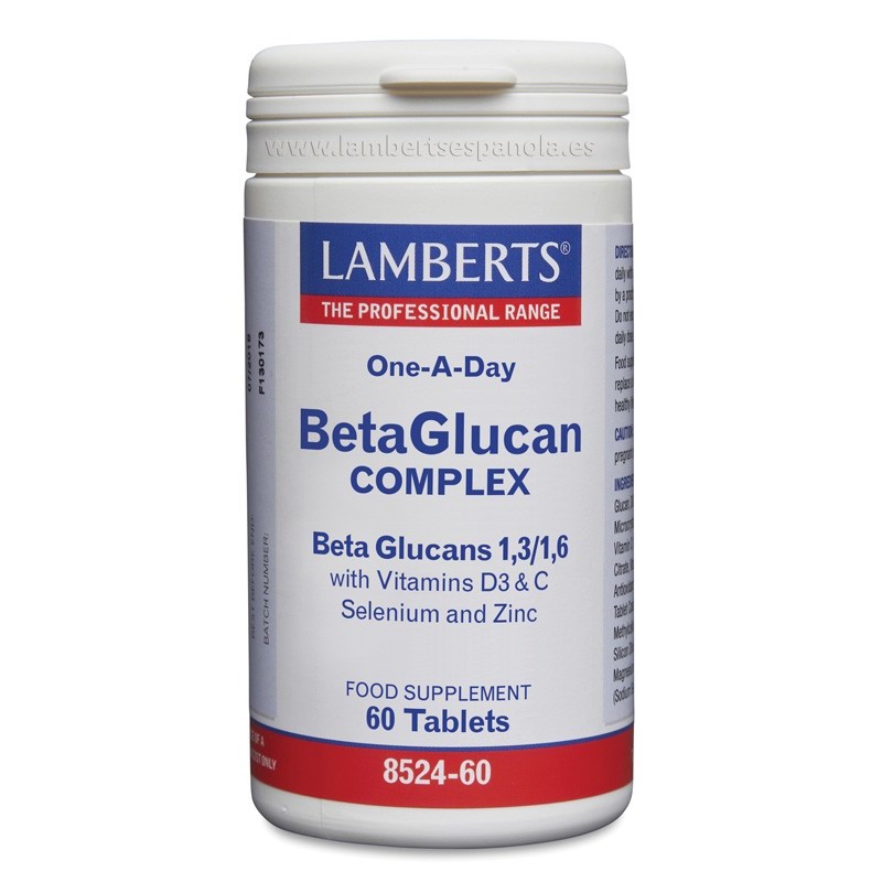 Complejo de Beta Glucanos más Vitaminas D3, C, Selenio y Zinc 60 Tabletas - Lamberts