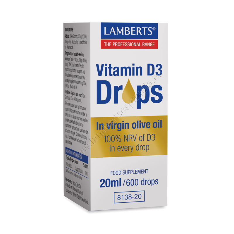 Vitamina D Líquida 20ml 600 gotas - Lamberts