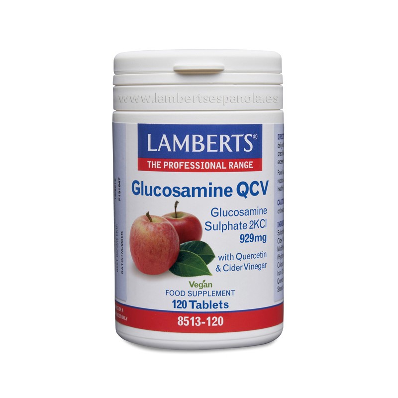 Glucosamina QCV 929 mg de Sulfato de Glucosamina 2KCI 120 Tabletas - Lamberts