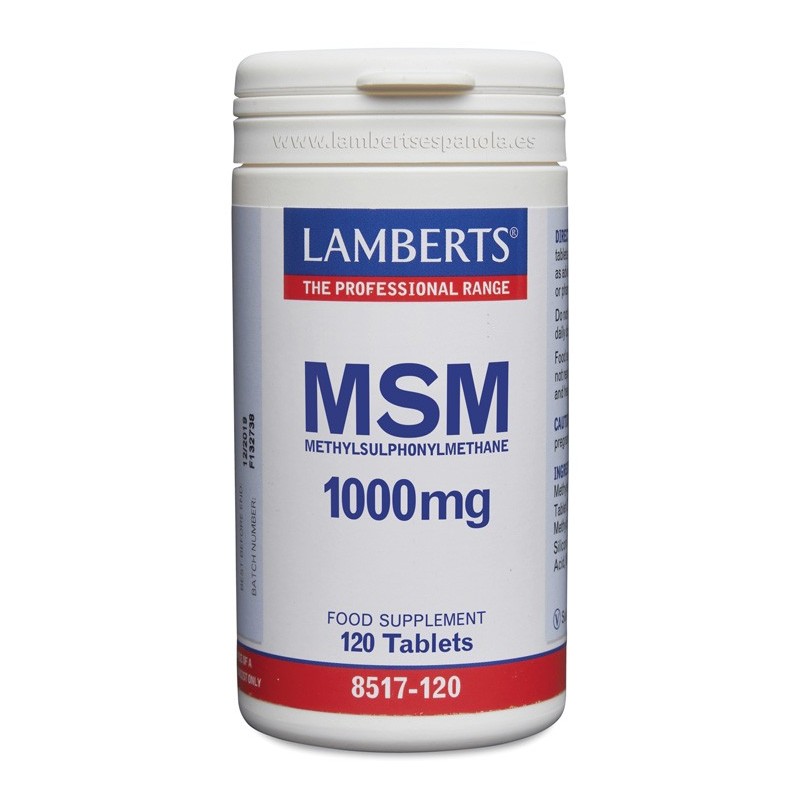 MSM 1000mg de Fuente Natural 120 Cápsulas - Lamberts