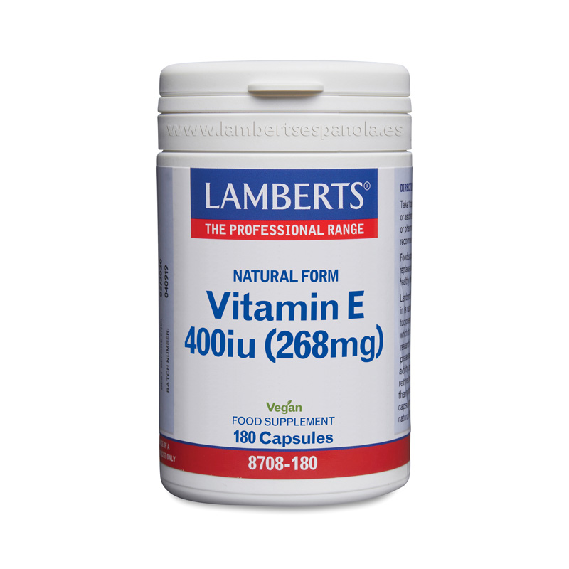 Vitamina E Natural 400UI 180 Cápsulas - Lamberts