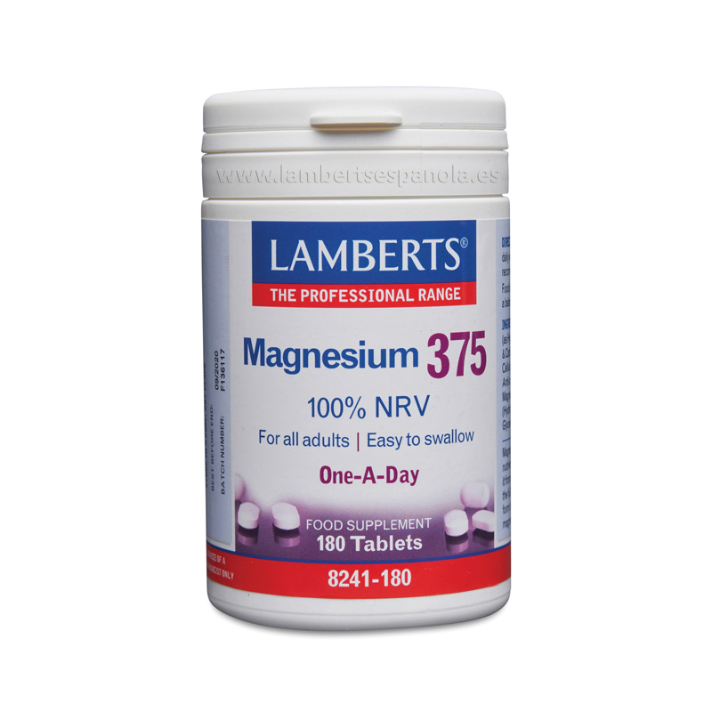 Magnesio 375 - 180 Tabletas - Lamberts