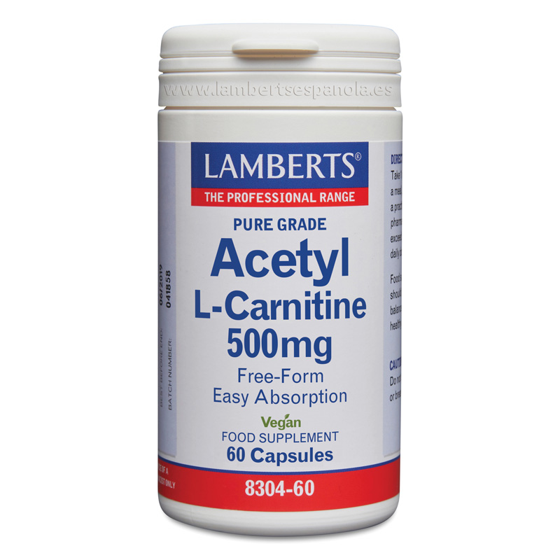 Acetil L-Carnitina 500mg 60 Cápsulas - Lamberts