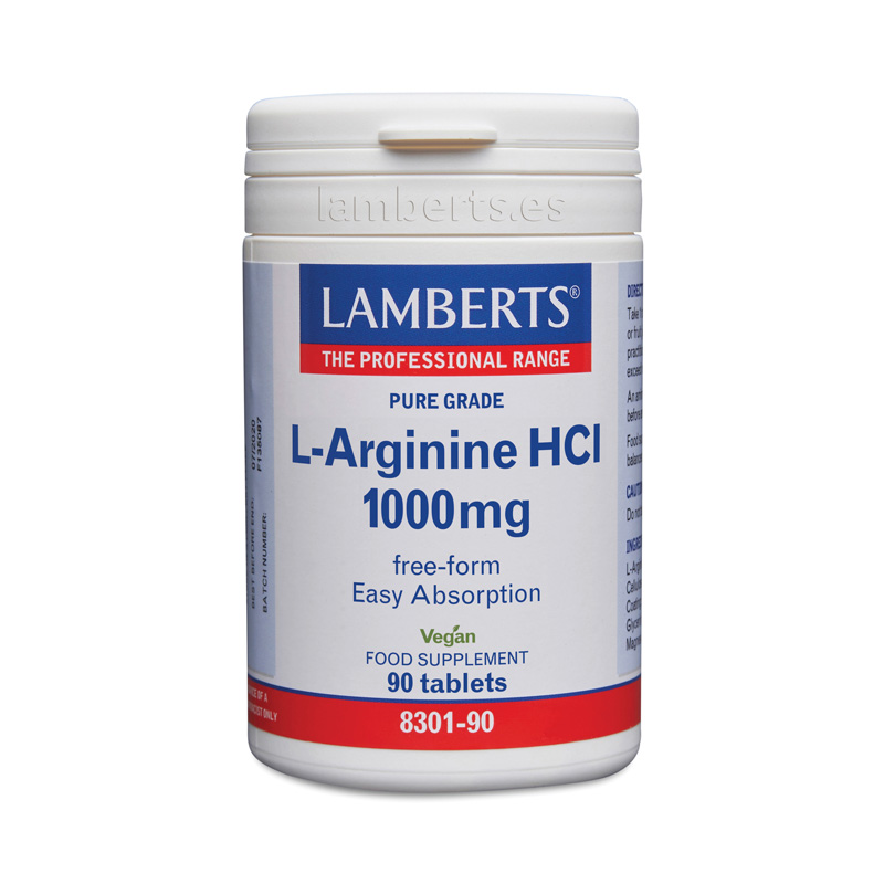 L-Arginina HCI 1000mg 90 Cápsulas- Lamberts