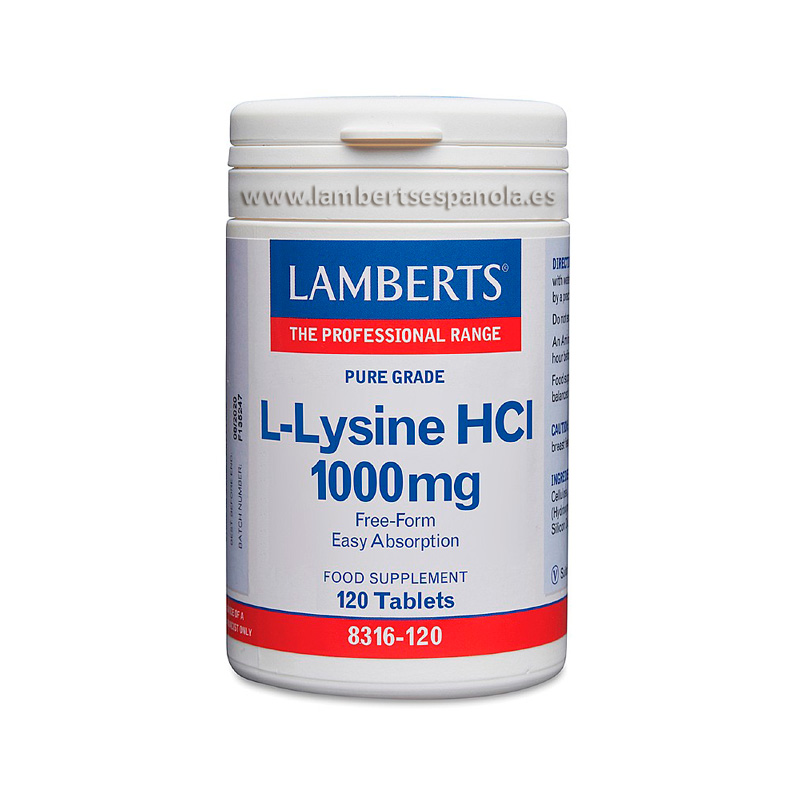 L-Lisina HCI 1000mg 120 Tabletas - Lamberts