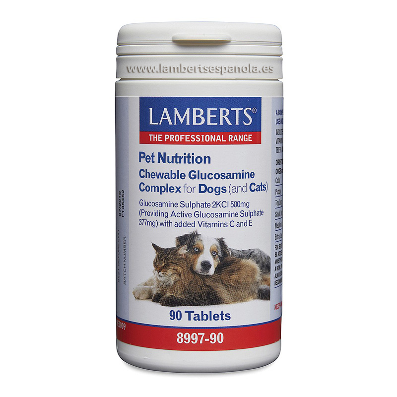 Complejo de Glucosamina Masticable 90 Tabletas - Lamberts