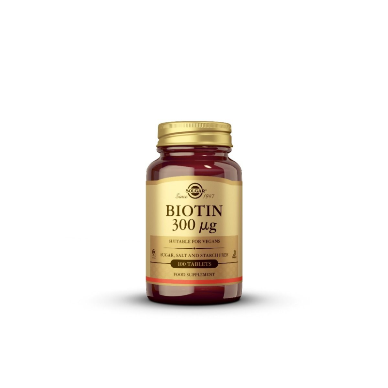 Biotina 300μg 100 Comprimidos - Solgar