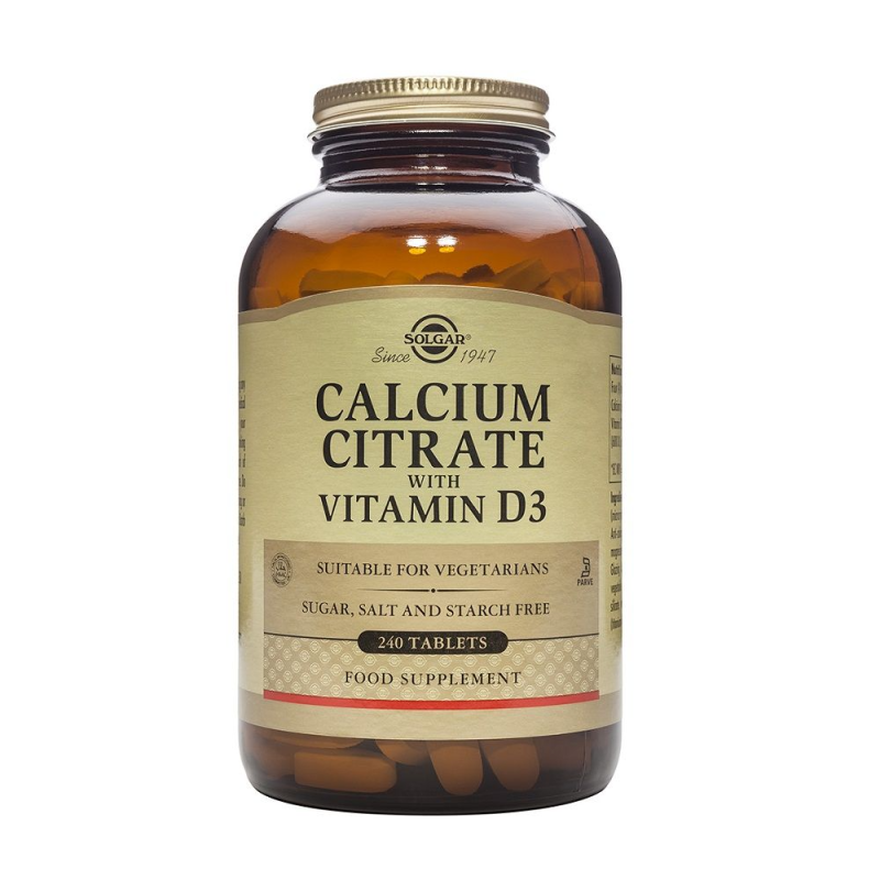 Citrato de Calcio con Vitamina D3 240 Comprimidos - Solgar